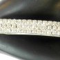 Clear Rhinestone Studded Silver Tone Hair Clip Barrette Gorgeous!
