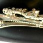 Clear Rhinestone Studded Peacock Salon Hair Clip Silver Tone Set 2