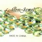 Large Oval Green Rhinestone Studded Hair Bow Alligator Clip Barrette
