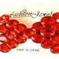 Large Oval Red Rhinestone Studded Hair Bow Alligator Clip Barrette