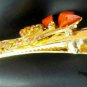 Orange Acrylic Rhinestone Salon Alligator Hair Clip Barrette Gold Tone Set 2