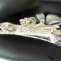 Gray Acrylic Rhinestone Salon Alligator Hair Clip Barrette Silver Tone Set 2
