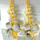 Gray Butterfly Rhinestone Salon Alligator Hair Clip Barrette Gold Tone Set 2