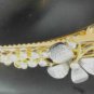 Gray Butterfly Rhinestone Salon Alligator Hair Clip Barrette Gold Tone Set 2