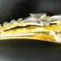 Gray Butterfly Rhinestone Salon Alligator Hair Clip Barrette Gold Tone Set 2