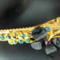 Black Butterfly Rhinestone Salon Alligator Hair Clip Barrette Gold Tone Set 2