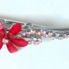 Pink Acrylic Flower Rhinestone 5" Salon Hair Clip Alligator Barrette Gorgeous!