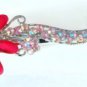 Pink Acrylic Flower Rhinestone 5" Salon Hair Clip Alligator Barrette Gorgeous!