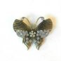 Clear Butterfly Fashion Brooch Broach Pin Gold Tone