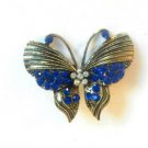 Blue Butterfly Fashion Brooch Broach Pin Gold Tone