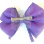 Purple Hair Bow Pink Polka Dots Alligator Clip Barrette