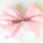 Light Pink Hair Bow Green Yellow Polka Dots Alligator Clip Barrette