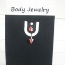 18 Gauge Red Spike Eyebrow Bar Ring Curved Barbell Body Piercing Jewelry