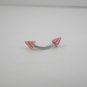 18 Gauge Red Spike Eyebrow Bar Ring Curved Barbell Body Piercing Jewelry