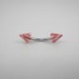 18 Gauge Red Spike Eyebrow Bar Ring Curved Barbell Body Piercing Jewelry