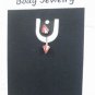 18 Gauge Red Spike Eyebrow Bar Ring Curved Barbell Body Piercing Jewelry