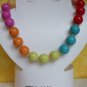 Yellow Peach Aqua Pink Cream Red Green Chunky Beaded Necklace xhilaration Target