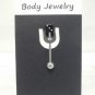 14 Gauge Black Dice Tongue Nipple Ring Barbell Body Piercing Jewelry
