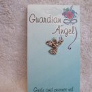 Guardian Angel Silver Tone Pin Broach Wings Halo