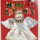 White Angel Silver Wings Halo Broach Pin Brooch Christmas Holiday