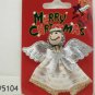 White Angel Silver Wings Halo Broach Pin Brooch Christmas Holiday