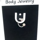 18 Gauge Horseshoe Pink Green UV Acrylic Ball Lip Nose Body Piercing Jewelry