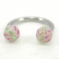 18 Gauge Horseshoe Pink Green UV Acrylic Ball Lip Nose Body Piercing Jewelry