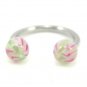 18 Gauge Horseshoe Pink Green UV Acrylic Ball Lip Nose Body Piercing Jewelry