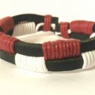 Red White Black Wrap Hemp Leather Bracelet Surfer Wristband Tribal Cool