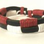 Red White Black Wrap Hemp Leather Bracelet Surfer Wristband Tribal Cool