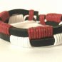 Red White Black Wrap Hemp Leather Bracelet Surfer Wristband Tribal Cool