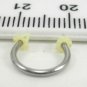 18 Gauge Horseshoe White Yellow UV Acrylic Spike Cone Nose Body Piercing Jewelry