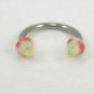 18 Gauge Horseshoe Pink Green UV Acrylic Spike Cone Nose Body Piercing Jewelry
