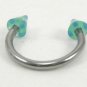 18 Gauge Horseshoe Blue UV Acrylic Spike Cone Ear Nose Body Piercing Jewelry