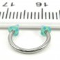 18 Gauge Horseshoe Blue UV Acrylic Spike Cone Ear Nose Body Piercing Jewelry