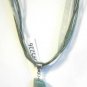 Green Organza Wax String Necklace Anomalous Green Jade Pendant