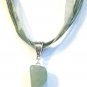 Green Organza Wax String Necklace Anomalous Green Jade Pendant