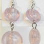 Round Lampwork Pink Glass Silver Plated Dangle Earrings
