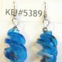 Blue Twisted Screwed Glass Dangle Earrings