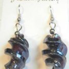 Purple Twisted Screwed Glass Dangle Earrings