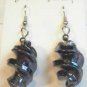 Purple Twisted Screwed Glass Dangle Earrings