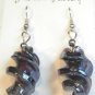 Purple Twisted Screwed Glass Dangle Earrings