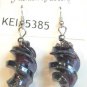 Purple Twisted Screwed Glass Dangle Earrings