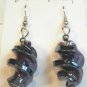 Purple Twisted Screwed Glass Dangle Earrings