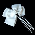 White Hair Bows Rosette Flower Alligator Clip Barrette