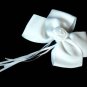 White Hair Bows Rosette Flower Alligator Clip Barrette