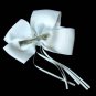White Hair Bows Rosette Flower Alligator Clip Barrette
