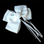 White Hair Bows Rosette Flower Alligator Clip Barrette