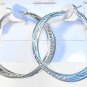 Silver Tone Twisted Fashion Stud Hoop Earrings Very Elegant