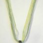 Green Organza Wax String Necklace Green Yellow 3 Flower Sparkle Teardrop Pendant